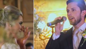 Under brylluppet griber manden mikrofonen og synger en af de mest bevægende sang
